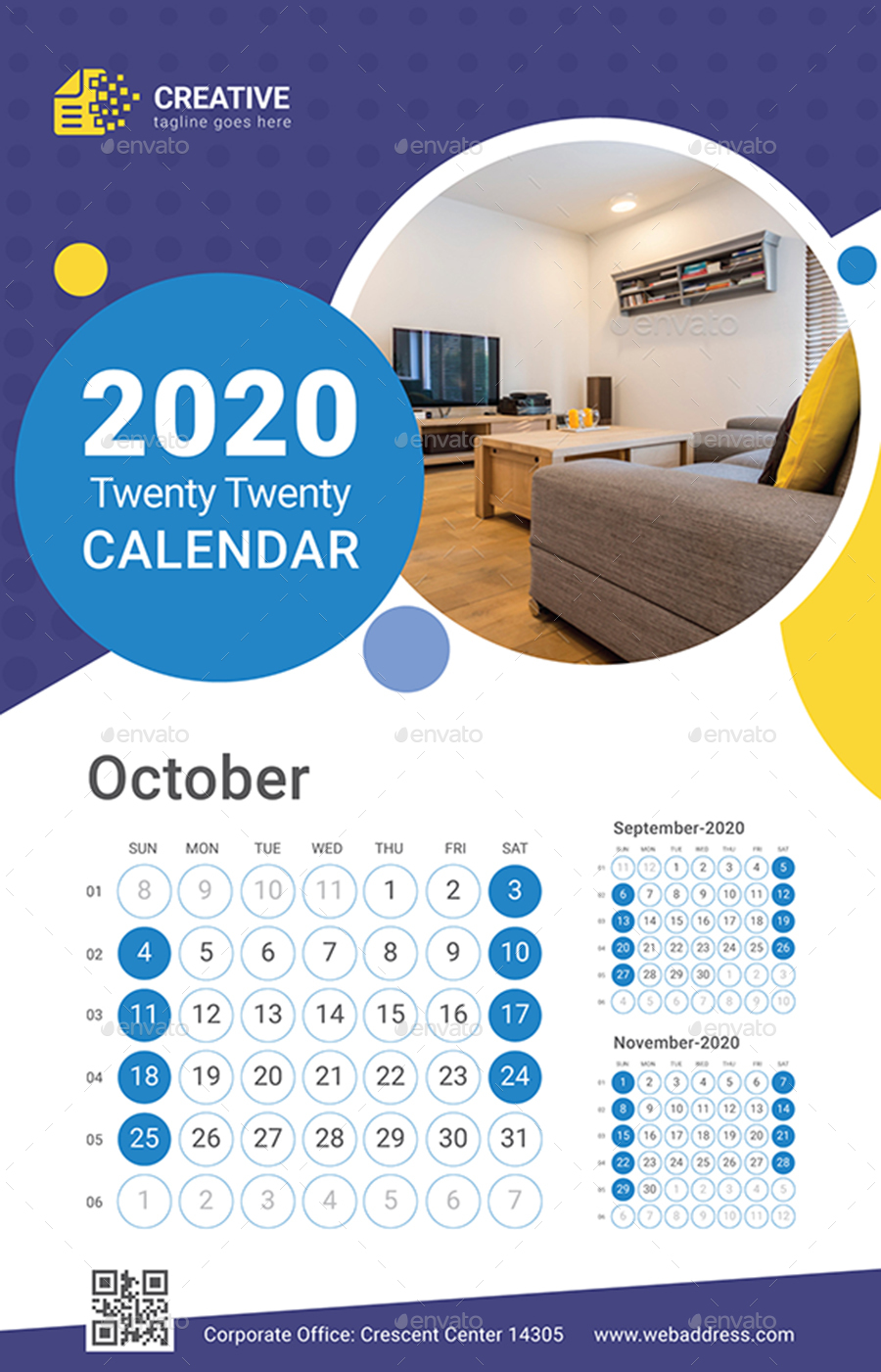 Wall & Poster Calendar 2020, Print Templates | GraphicRiver